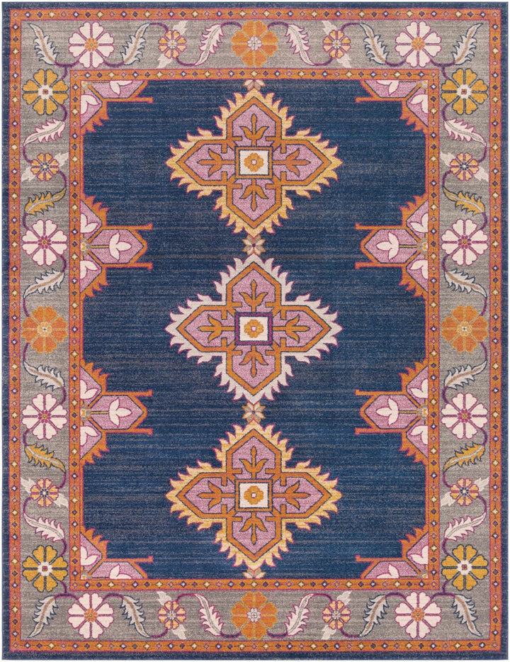 Kaitlyn Blue And Gray Traditional Style Area Rug - The Rug Decor
