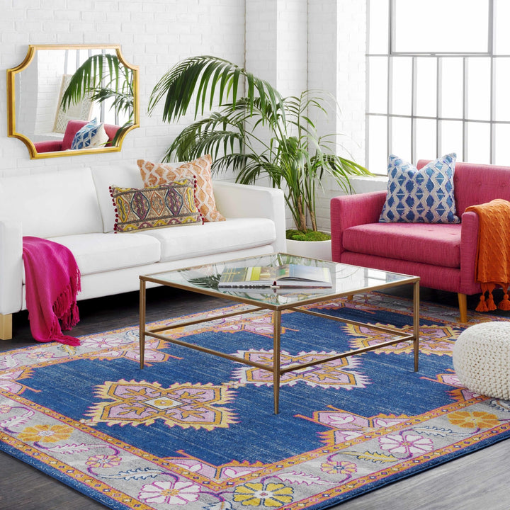 Kaitlyn Blue And Gray Traditional Style Area Rug - The Rug Decor