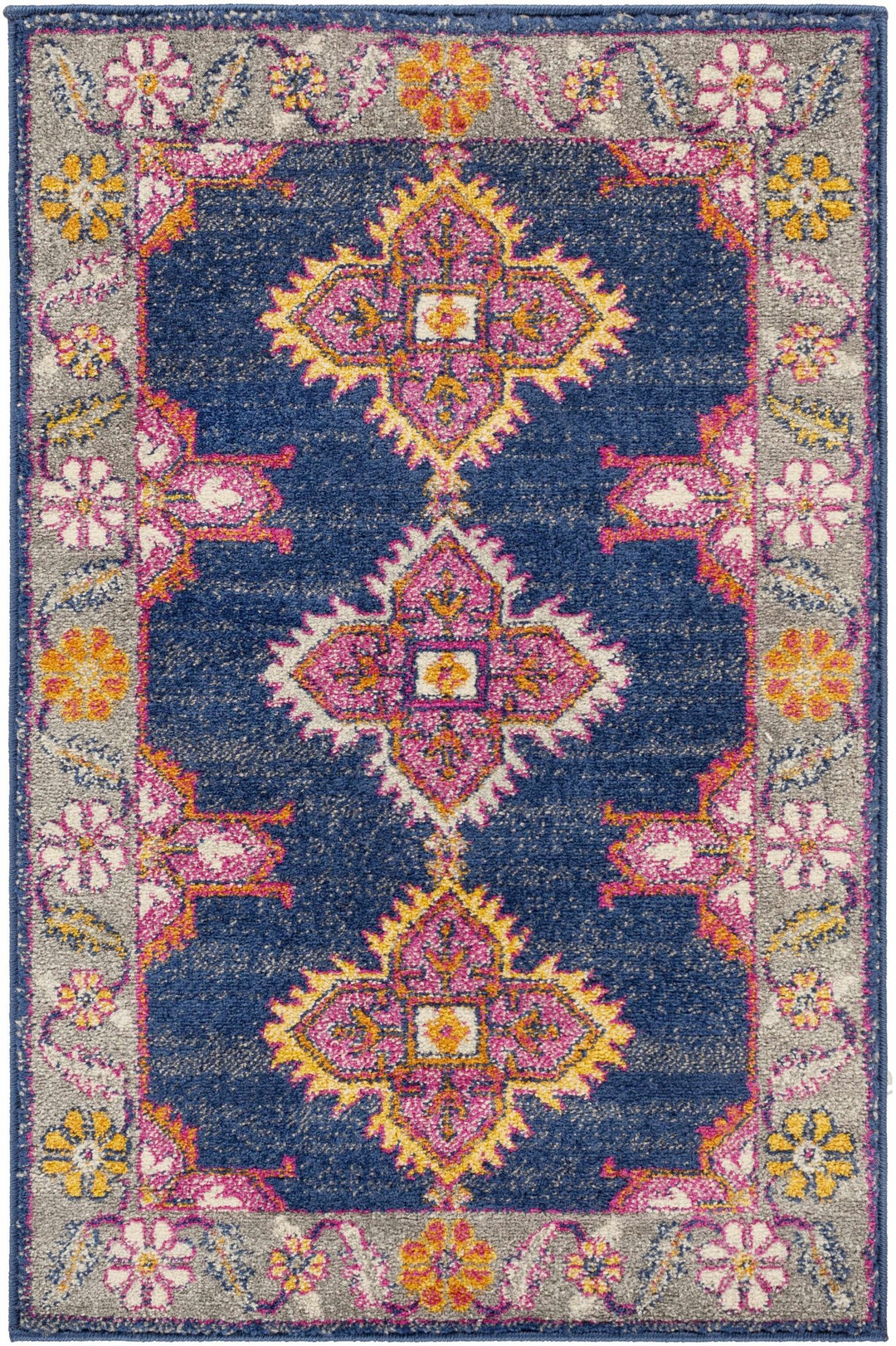 Kaitlyn Blue And Gray Traditional Style Area Rug - The Rug Decor