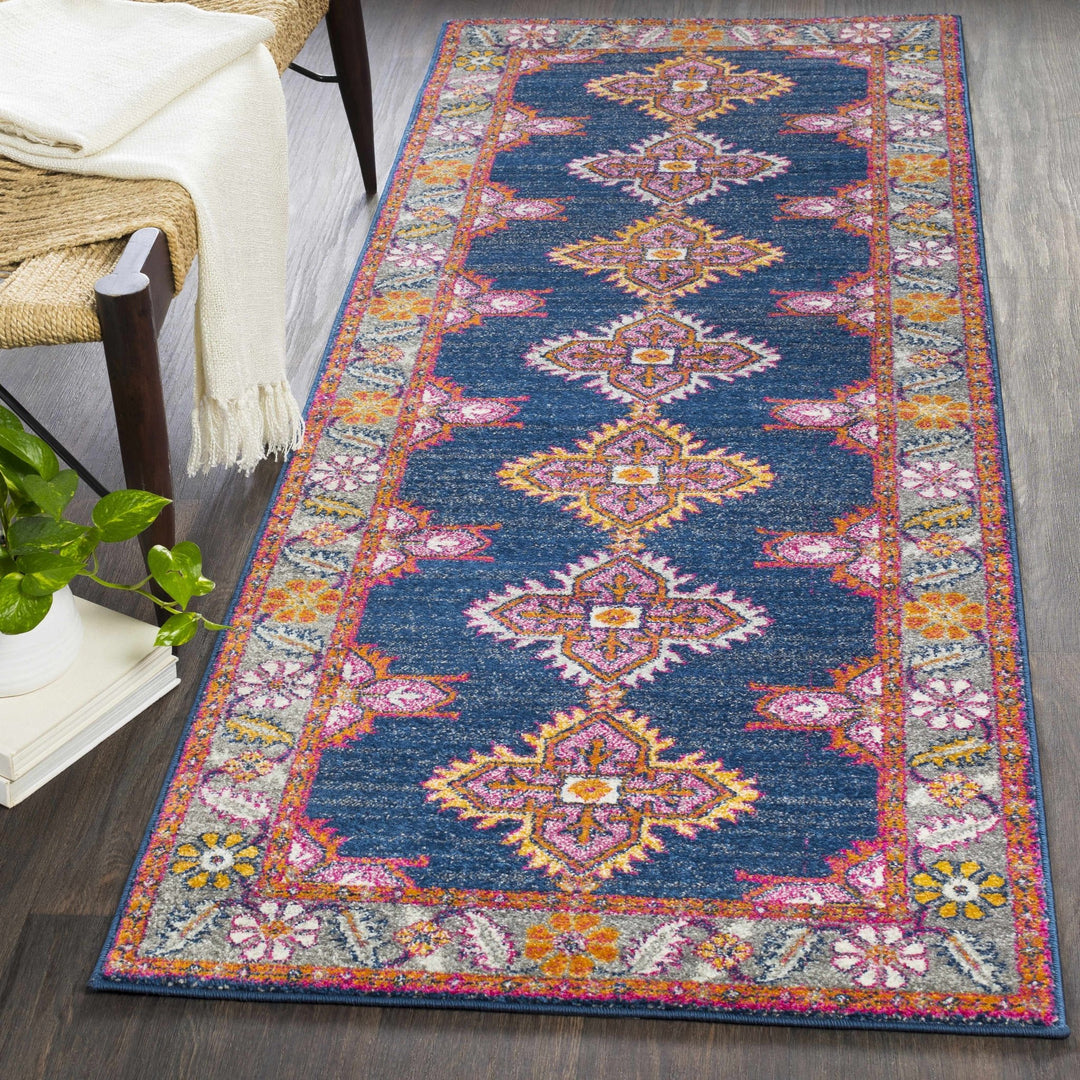 Kaitlyn Blue And Gray Traditional Style Area Rug - The Rug Decor