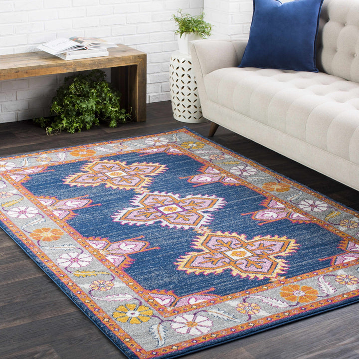Kaitlyn Blue And Gray Traditional Style Area Rug - The Rug Decor