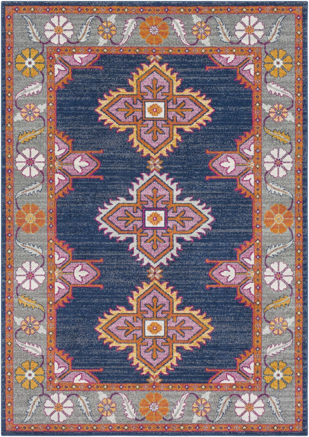 Kaitlyn Blue And Gray Traditional Style Area Rug - The Rug Decor