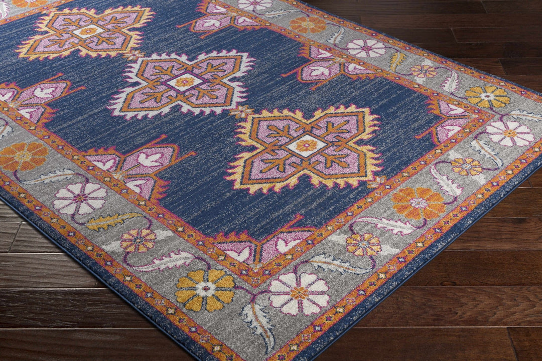 Kaitlyn Blue And Gray Traditional Style Area Rug - The Rug Decor