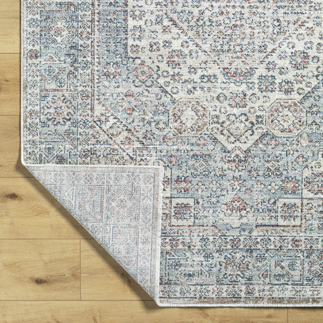 Kalei Traditional Medallion Design Beige & Blue Rug - The Rug Decor