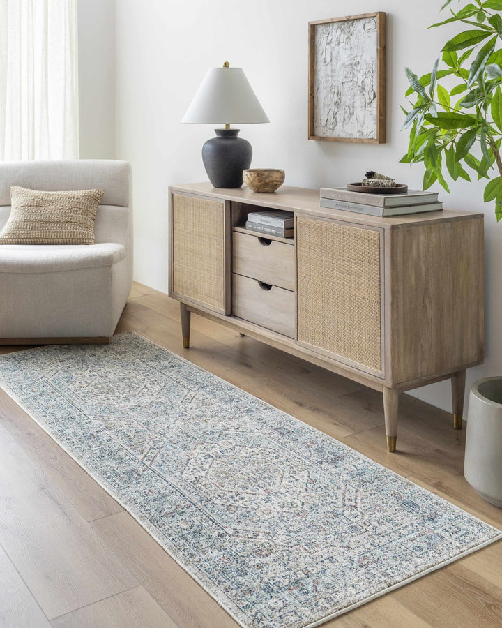 Kalei Traditional Medallion Design Beige & Blue Rug - The Rug Decor