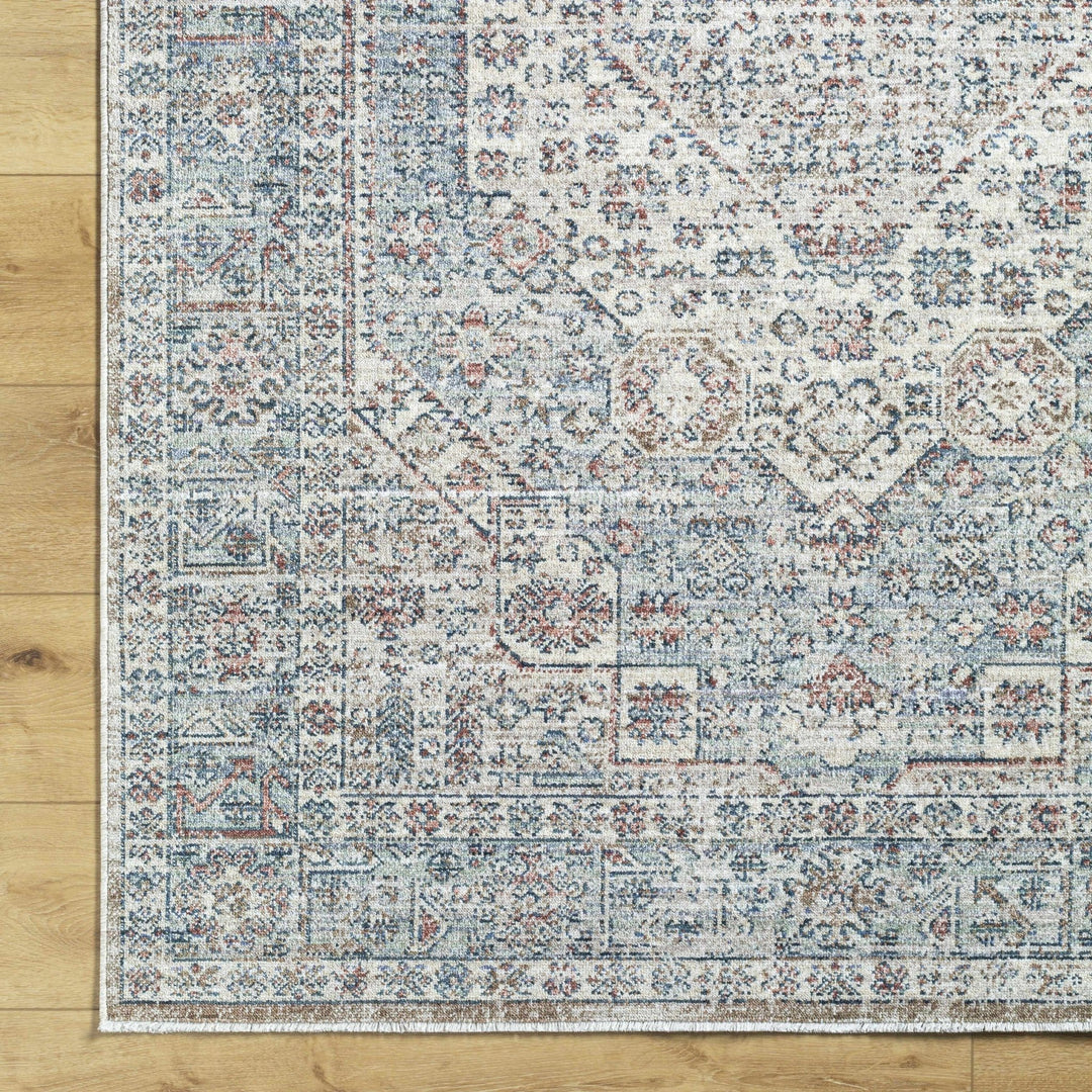 Kalei Traditional Medallion Design Beige & Blue Rug - The Rug Decor