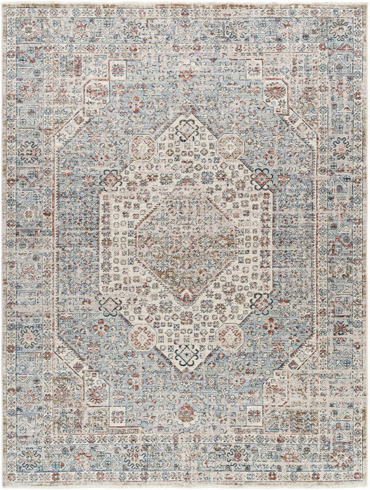Kalei Traditional Medallion Design Beige & Blue Rug - The Rug Decor