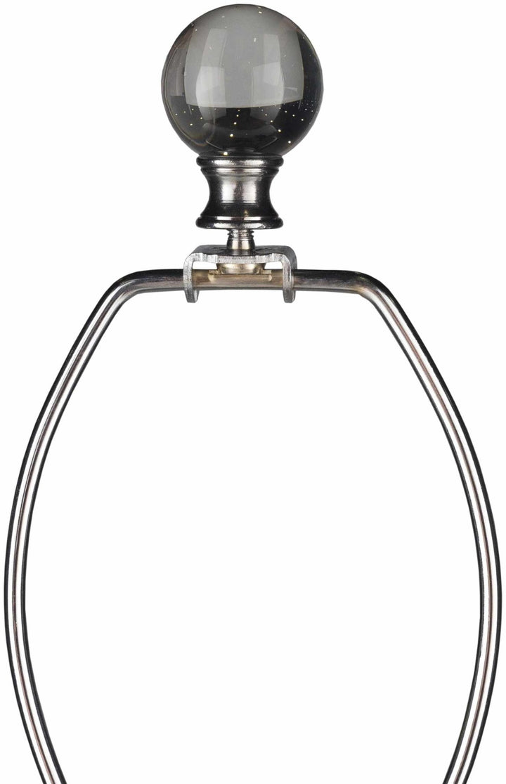 Kalilangan Gray Ceramic Table Lamp – Traditional Accent Lighting with Faux Silk Shade - The Rug Decor