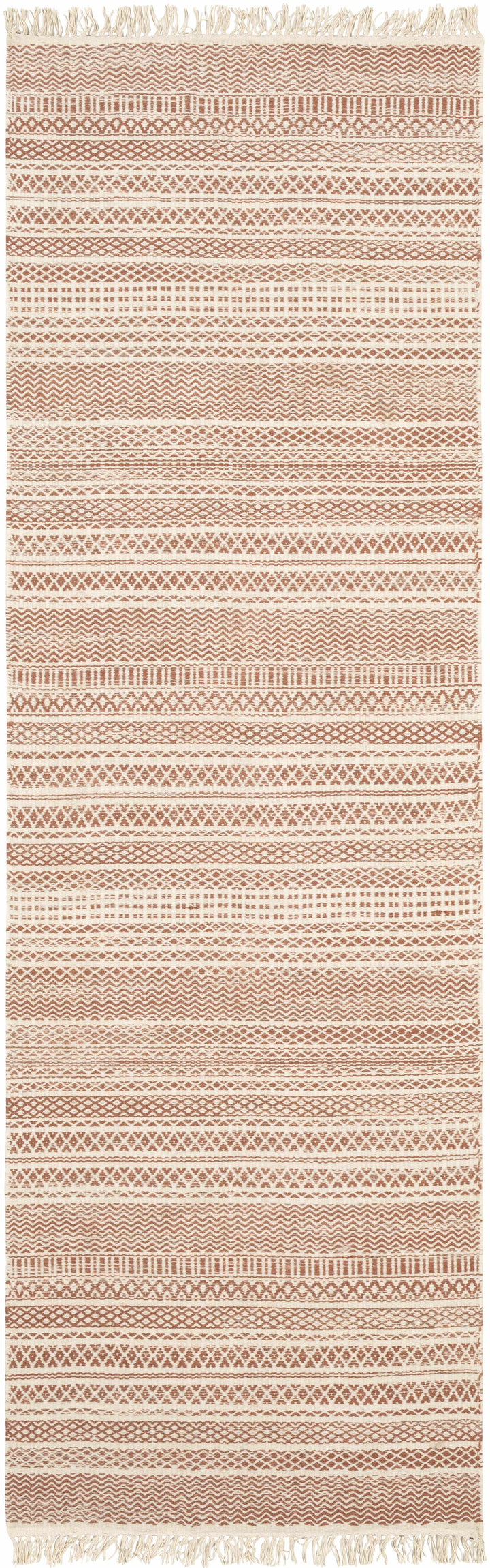 Kalinga Rust And Ivory Modern Geometrical Design Hand Woven Area Rug