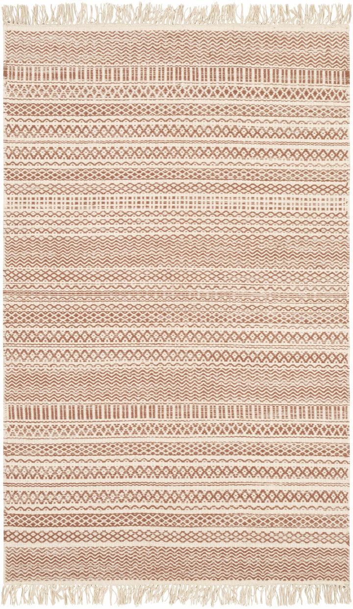 Kalinga Rust And Ivory Modern Geometrical Design Hand Woven Area Rug