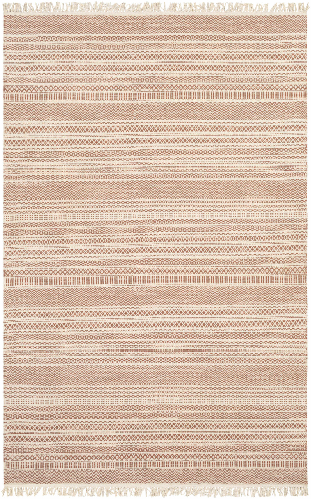 Kalinga Rust And Ivory Modern Geometrical Design Hand Woven Area Rug