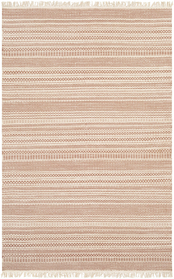 Kalinga Rust And Ivory Modern Geometrical Design Hand Woven Area Rug