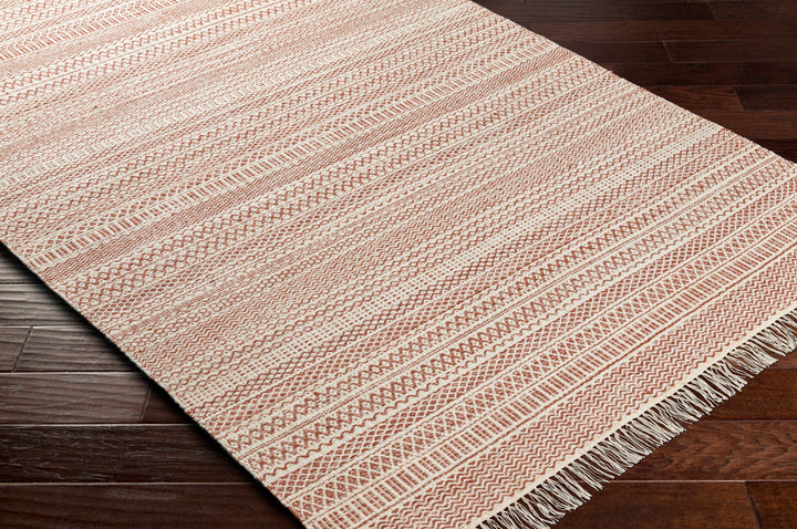 Kalinga Rust And Ivory Modern Geometrical Design Hand Woven Area Rug