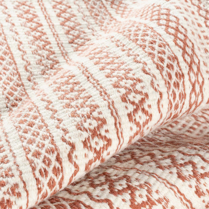 Kalinga Rust And Ivory Modern Geometrical Design Hand Woven Area Rug