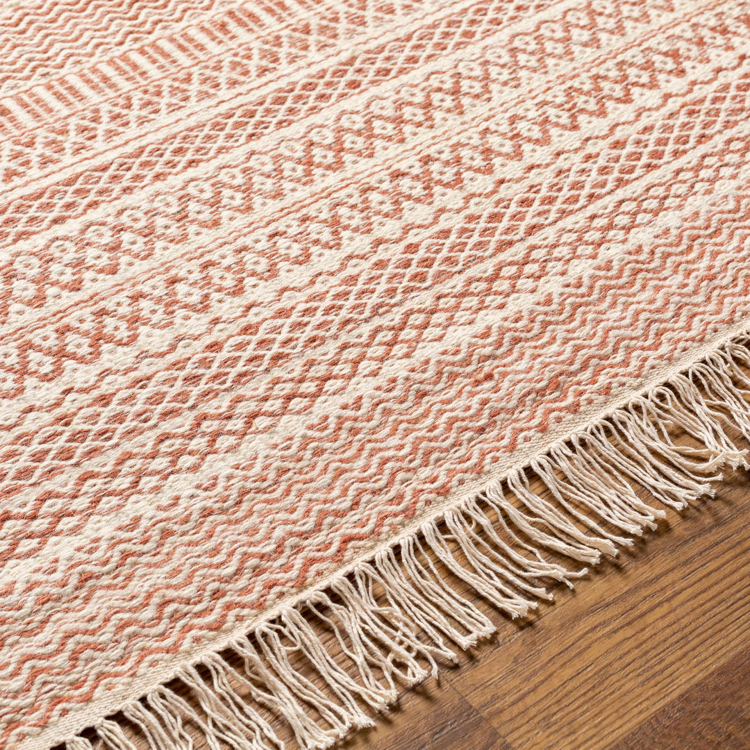 Kalinga Rust And Ivory Modern Geometrical Design Hand Woven Area Rug