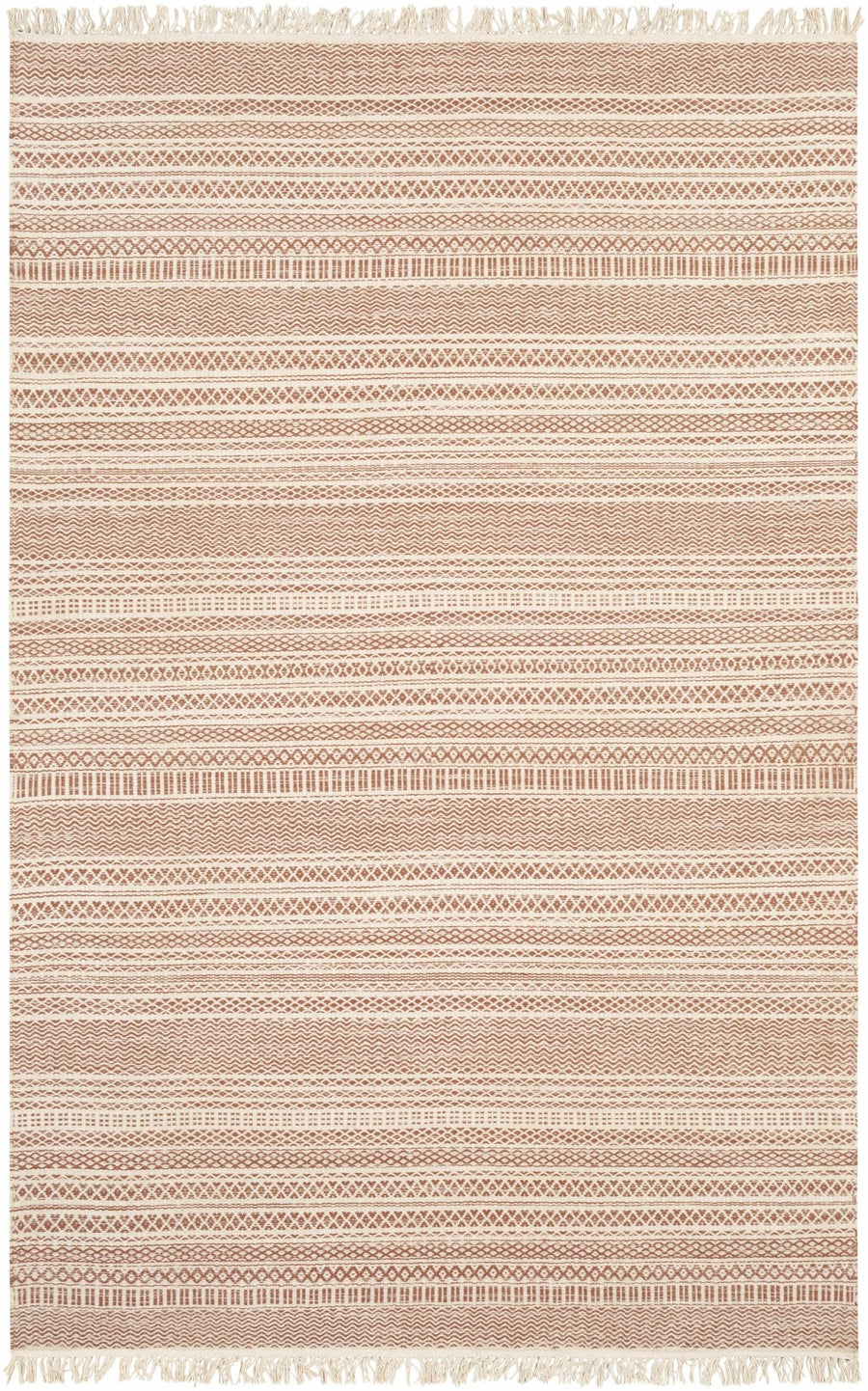 Kalinga Rust And Ivory Modern Geometrical Design Hand Woven Area Rug - The Rug Decor