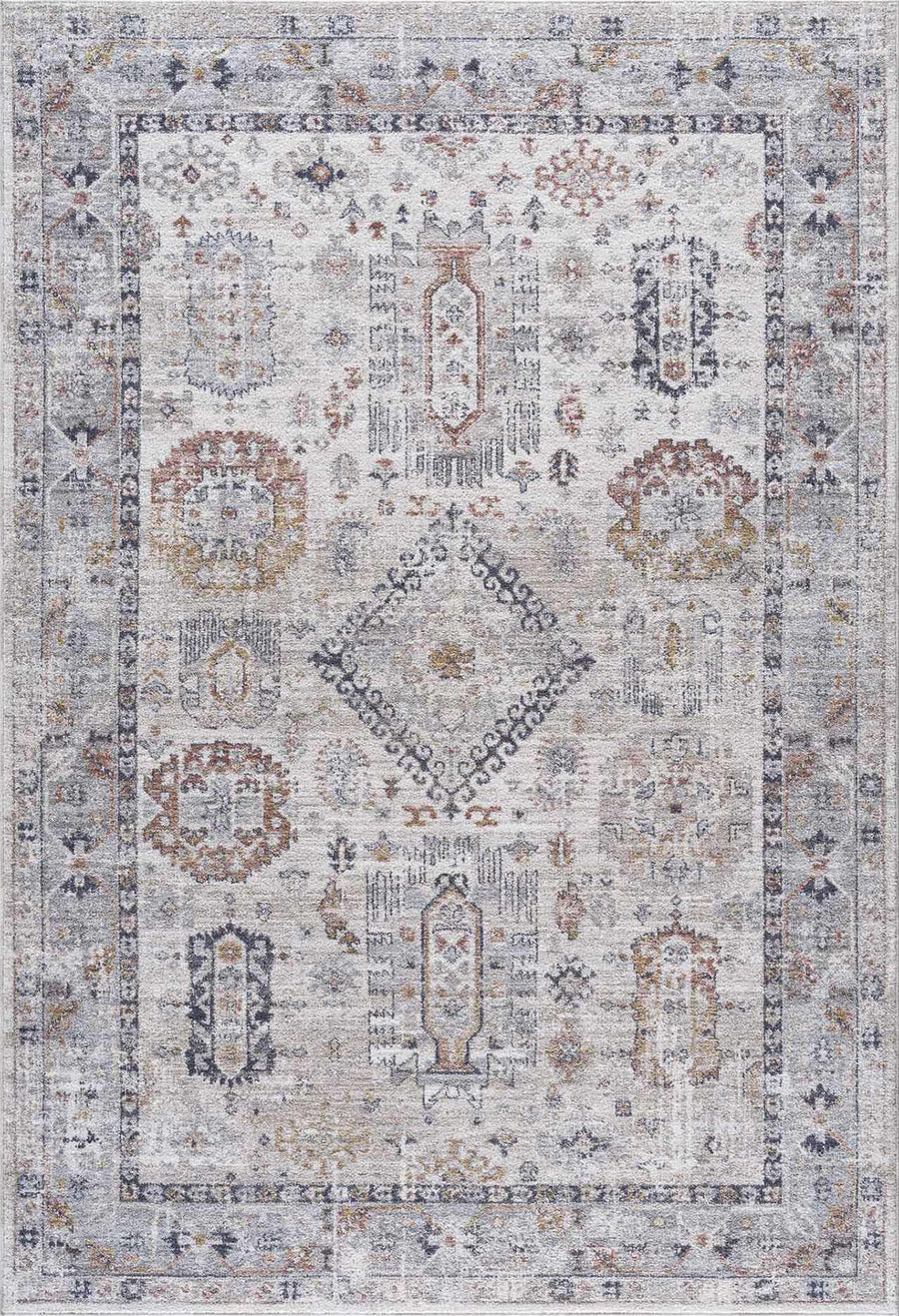 Kamau Brown And Gray Traditional Style Area Rug - The Rug Decor