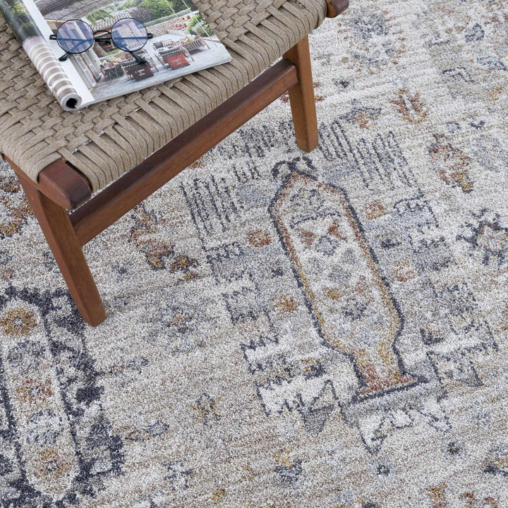 Kamau Brown And Gray Traditional Style Area Rug - The Rug Decor