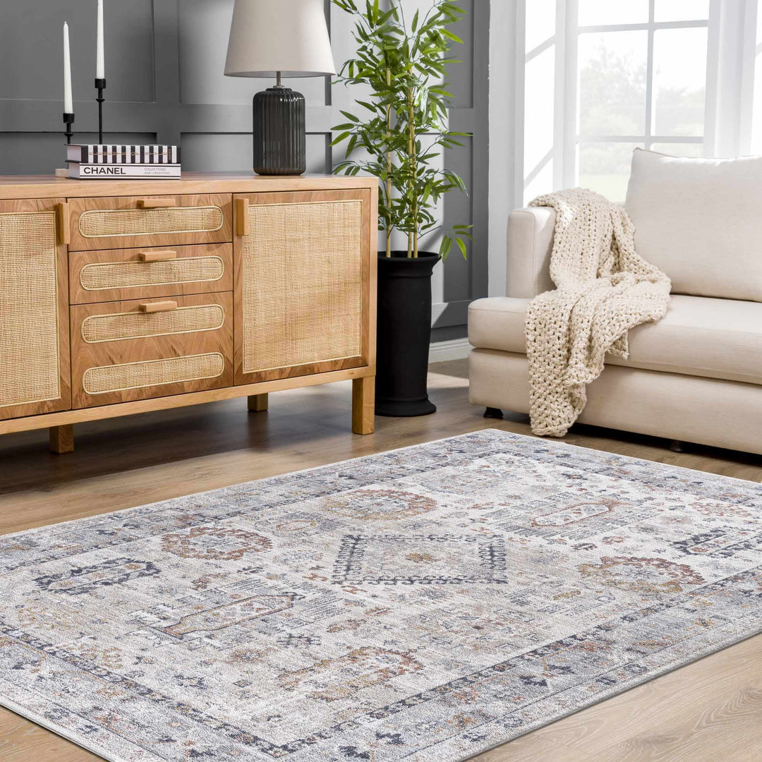 Kamau Brown And Gray Traditional Style Area Rug - The Rug Decor