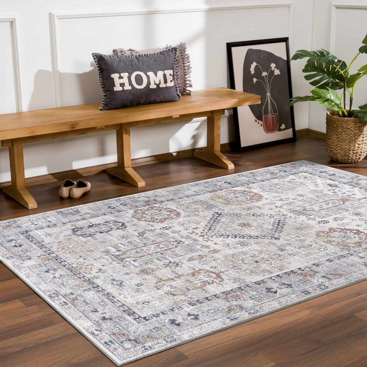 Kamau Brown And Gray Traditional Style Area Rug - The Rug Decor