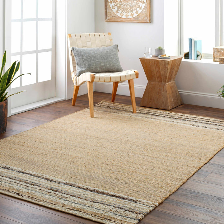 Kame Modern Style Beige Hand Woven Wool Area Rug - The Rug Decor
