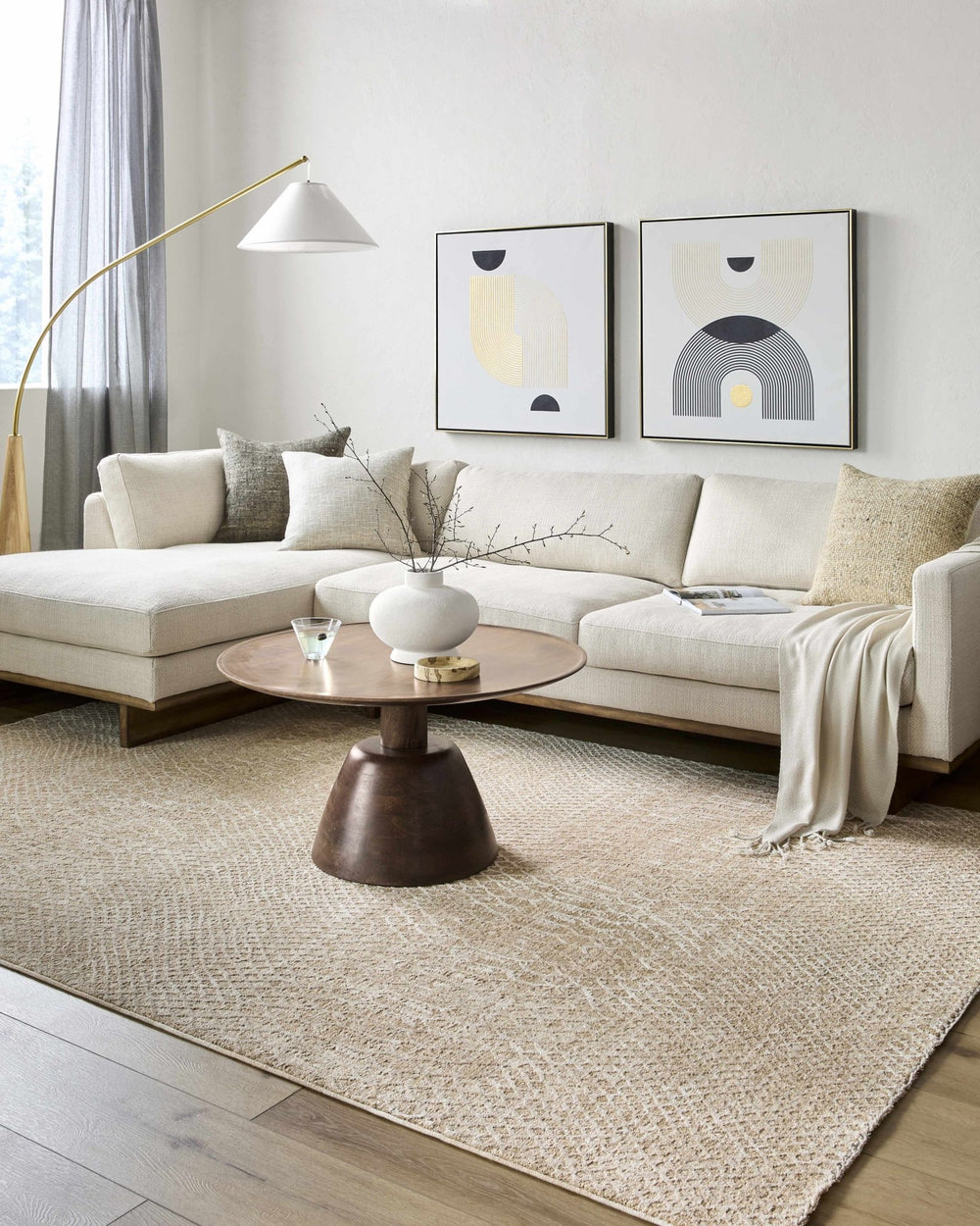 Kamin Contemporary Style Tan Area Rug - The Rug Decor