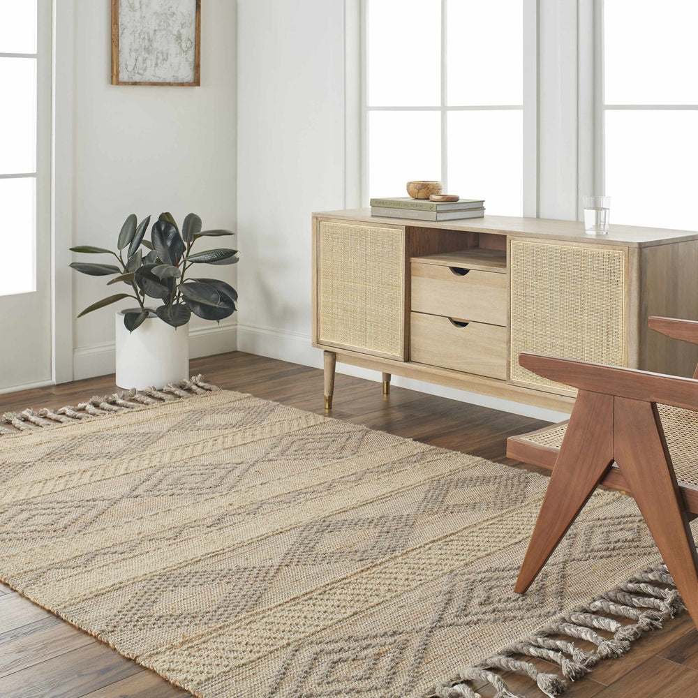 Kanata Beige And Gray Modern Geometrical Hand Woven Rug - The Rug Decor