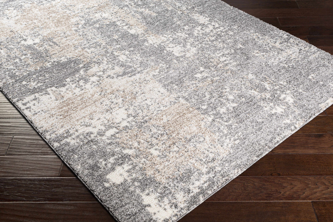 Kanwal Gray And Ivory Modern Abstract Design Area Rug