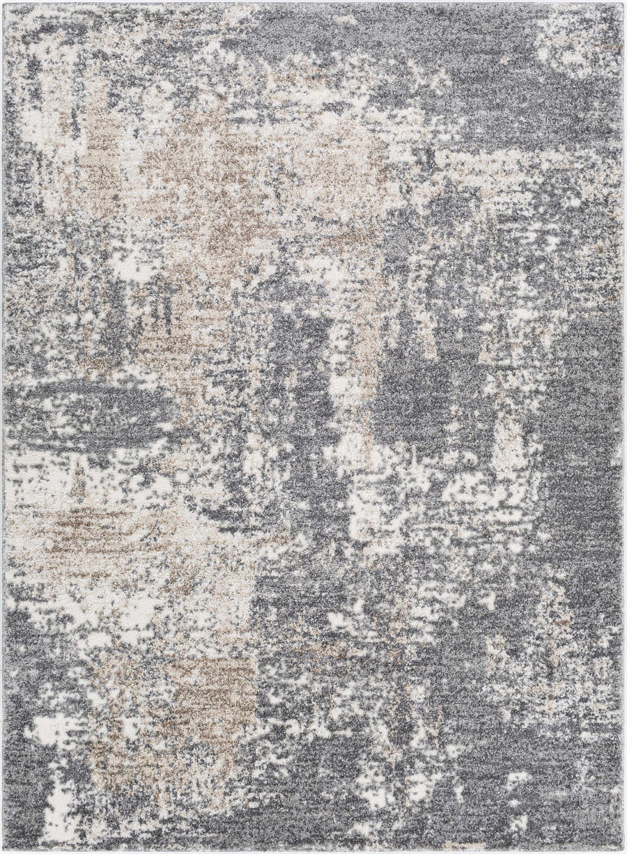 Kanwal Gray And Ivory Modern Abstract Design Area Rug - The Rug Decor