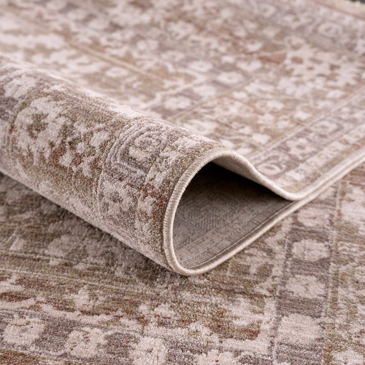 Kaongkod Traditional Style Ivory And Brown Area Rug - The Rug Decor