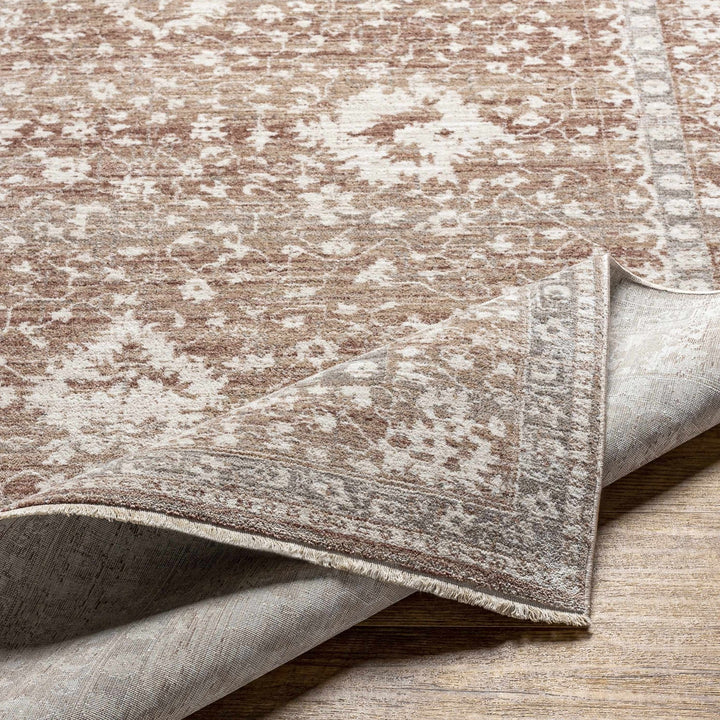 Kaongkod Traditional Style Ivory And Brown Area Rug - The Rug Decor