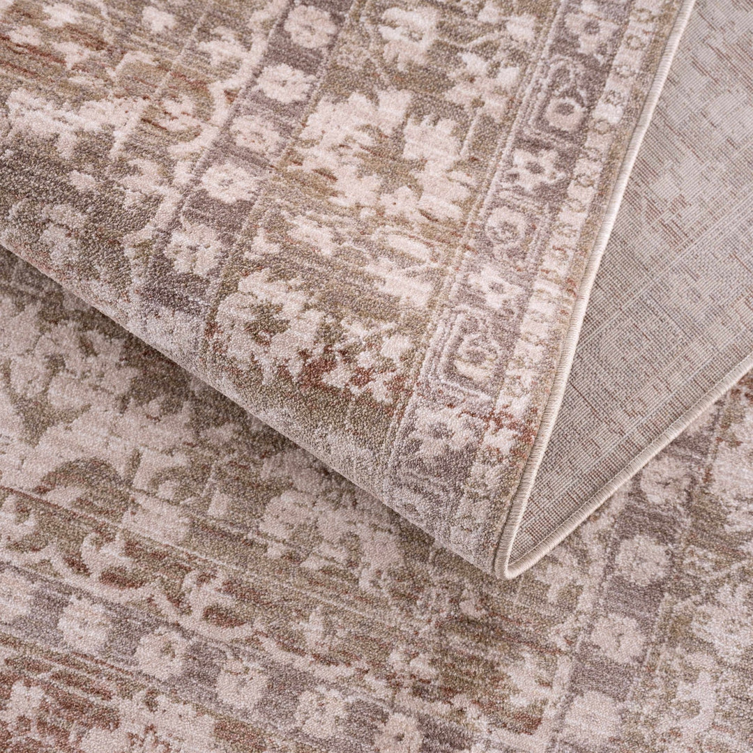 Kaongkod Traditional Style Ivory And Brown Area Rug - The Rug Decor