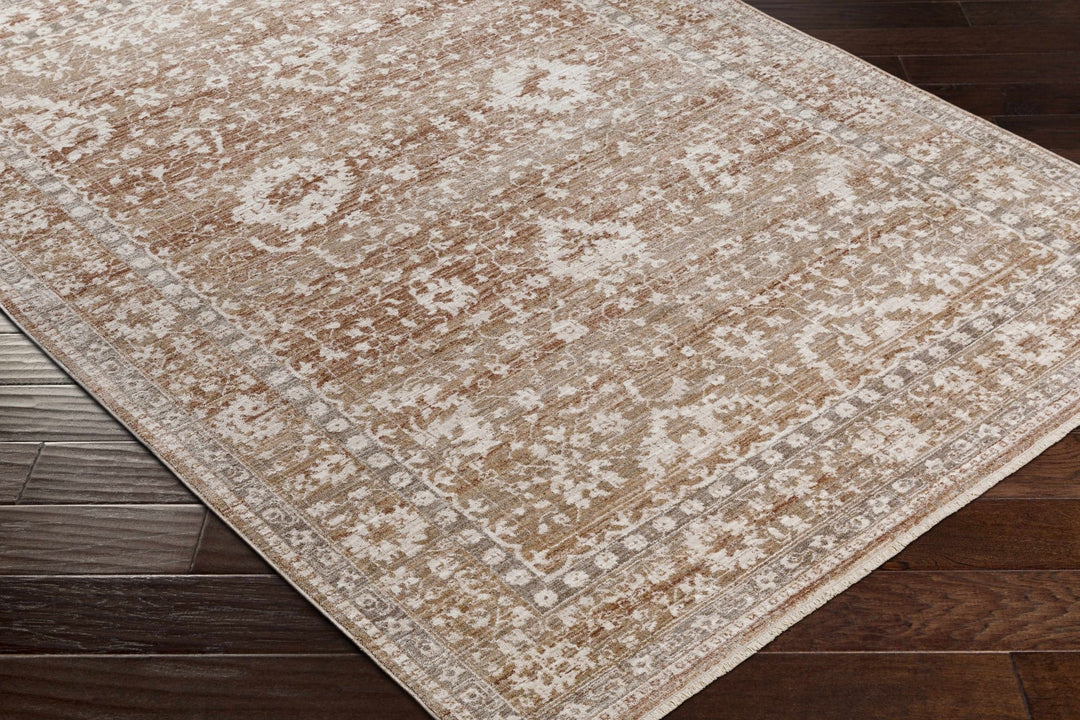 Kaongkod Traditional Style Ivory And Brown Area Rug - The Rug Decor