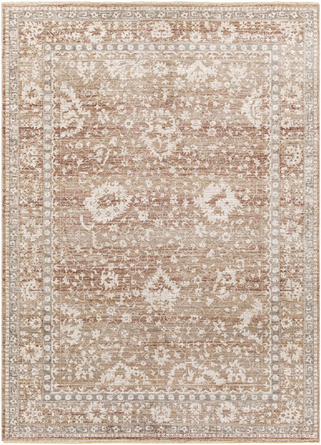 Kaongkod Traditional Style Ivory And Brown Area Rug - The Rug Decor