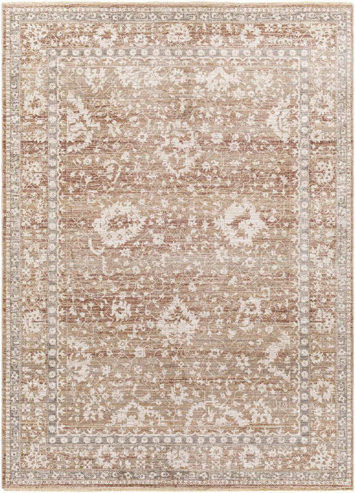 Kaongkod Traditional Style Ivory And Brown Area Rug - The Rug Decor