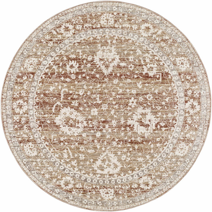 Kaongkod Traditional Style Ivory And Brown Area Rug - The Rug Decor