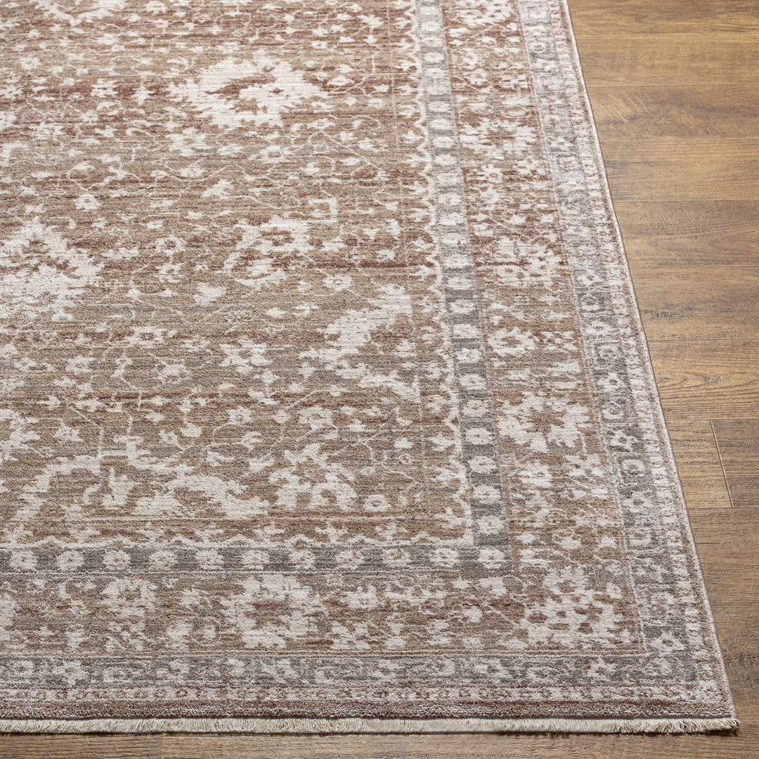 Kaongkod Traditional Style Ivory And Brown Area Rug - The Rug Decor