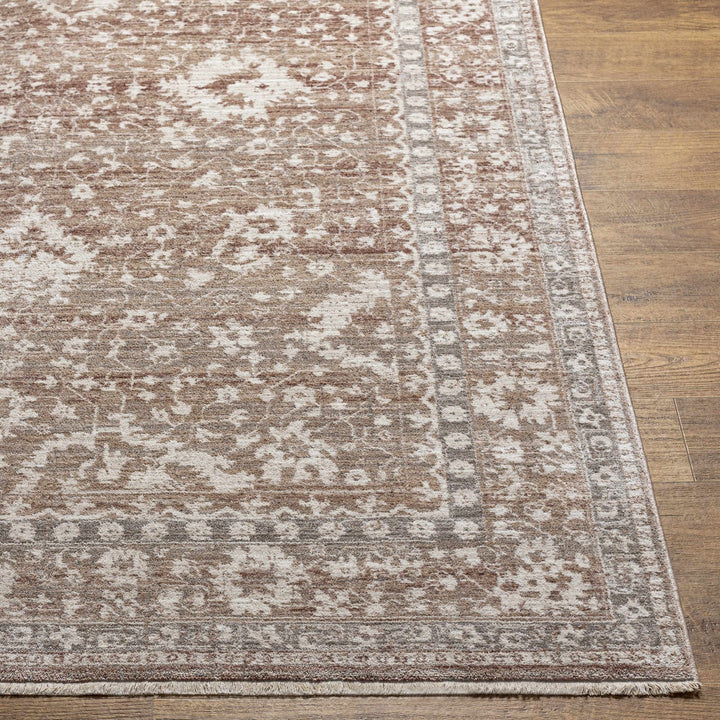 Kaongkod Traditional Style Ivory And Brown Area Rug - The Rug Decor