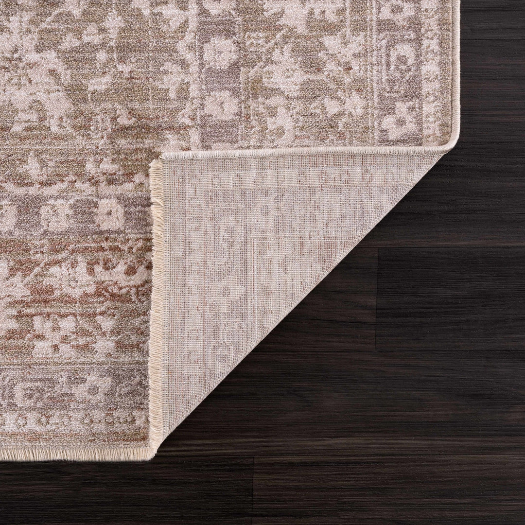 Kaongkod Traditional Style Ivory And Brown Area Rug - The Rug Decor
