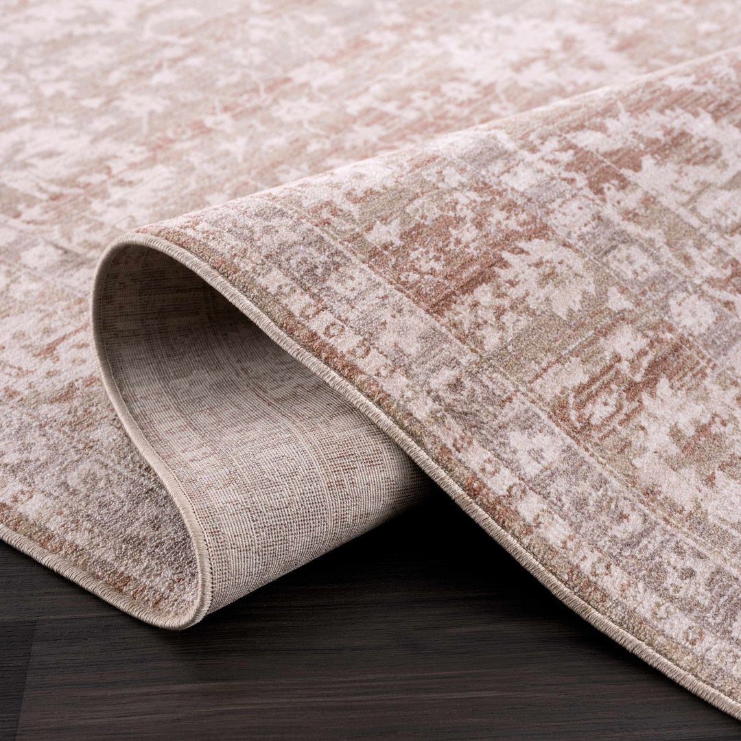 Kaongkod Traditional Style Ivory And Brown Area Rug - The Rug Decor