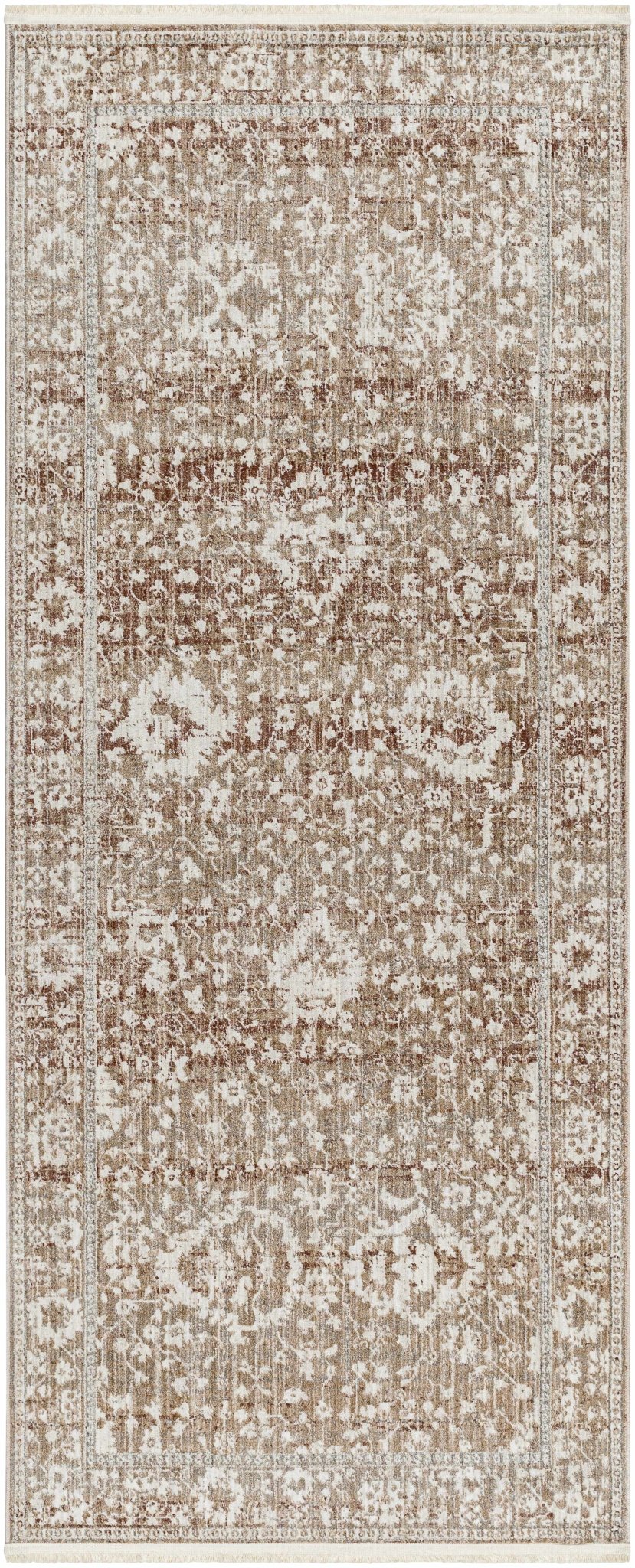 Kaongkod Traditional Style Ivory And Brown Area Rug - The Rug Decor
