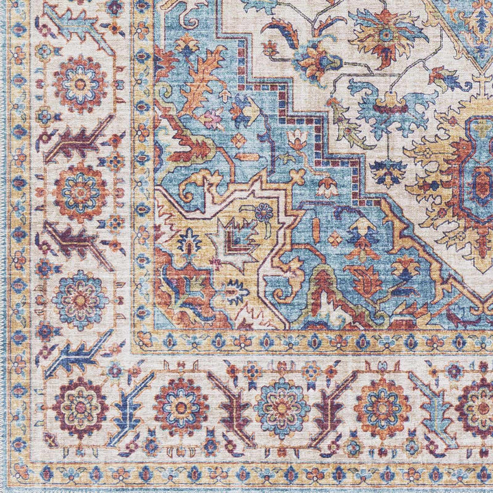 Kapaa Traditional Style Ivory And Blue Area Rug - The Rug Decor