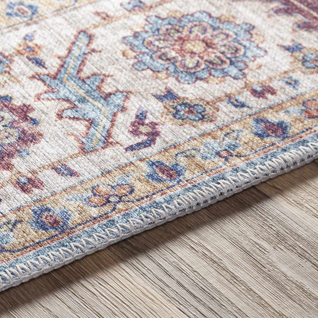 Kapaa Traditional Style Ivory And Blue Area Rug - The Rug Decor