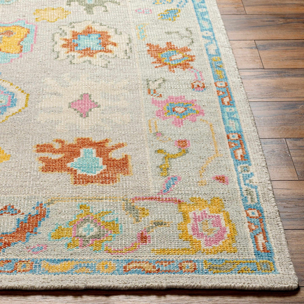 Kapaya Traditional Oushak Gray Wool Rug - The Rug Decor