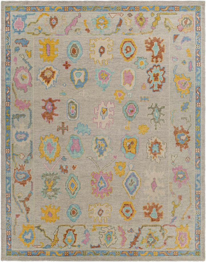 Kapaya Traditional Oushak Gray Wool Rug - The Rug Decor