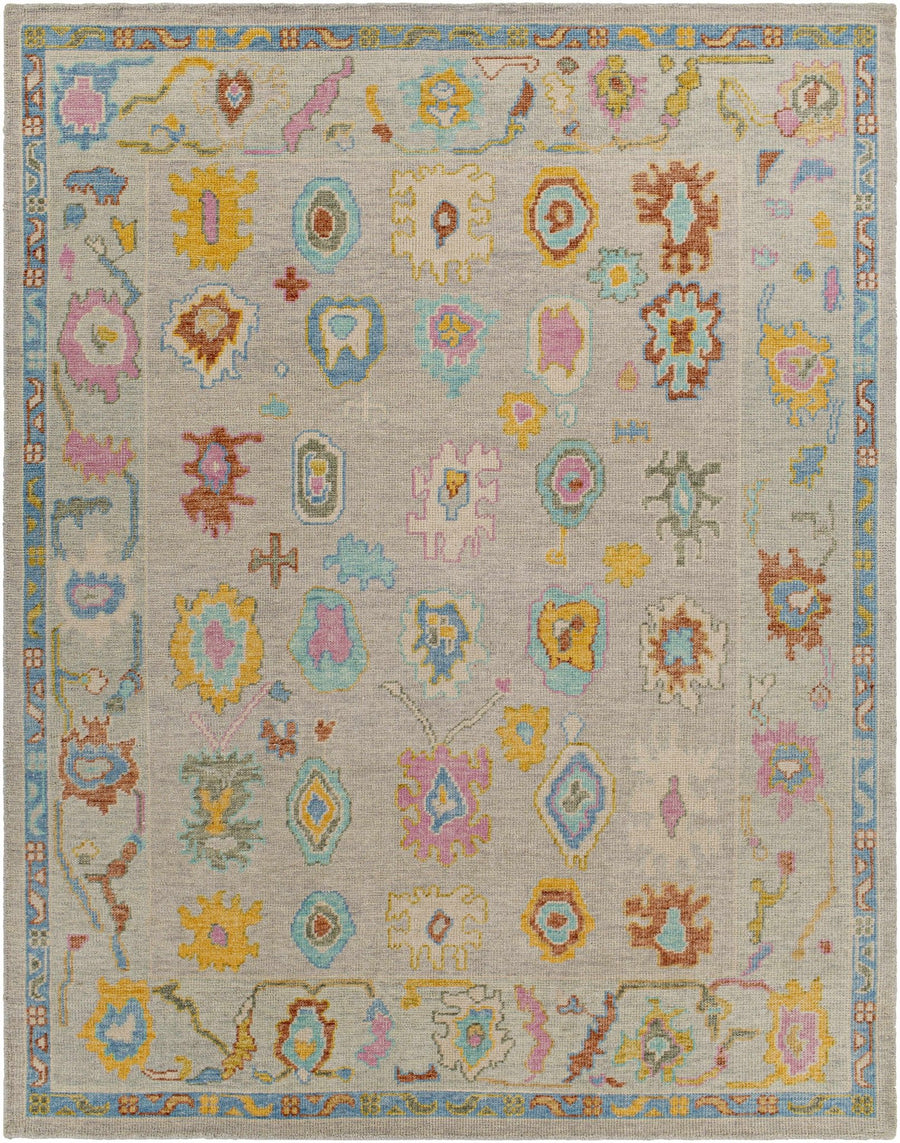 Kapaya Traditional Oushak Gray Wool Rug - The Rug Decor