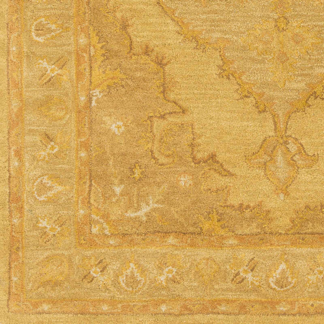 Kapowsin Traditional Medallion Mustard Wool Area Rug - The Rug Decor