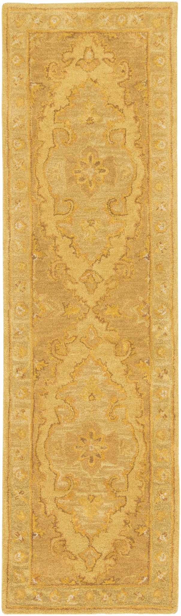 Kapowsin Traditional Medallion Mustard Wool Area Rug - The Rug Decor