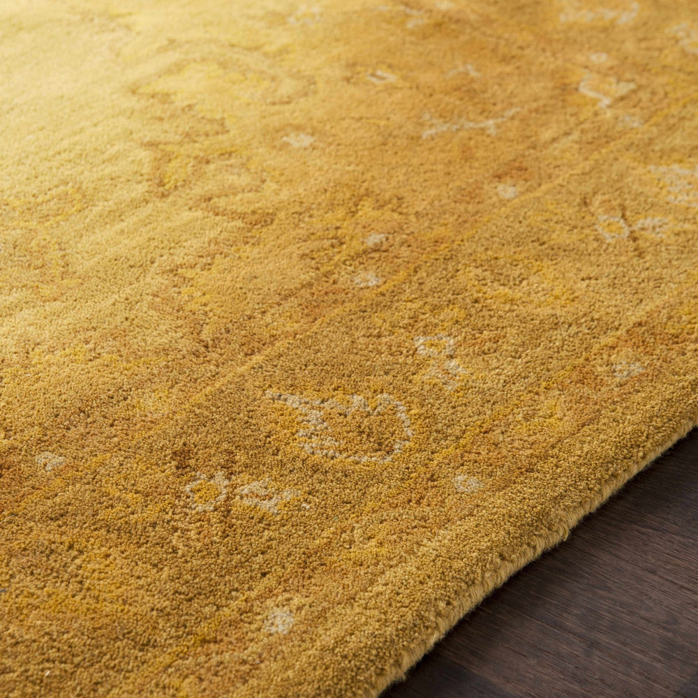 Kapowsin Traditional Medallion Mustard Wool Area Rug - The Rug Decor