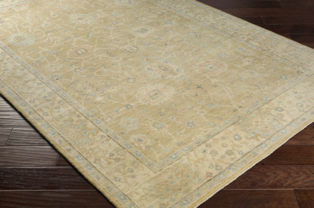 Karalee Beige Traditional Oushak Design Hand Knotted Area Rug